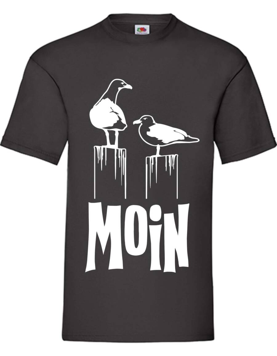 T-Shirt Mit Beschriftung MOIN mit Möwen