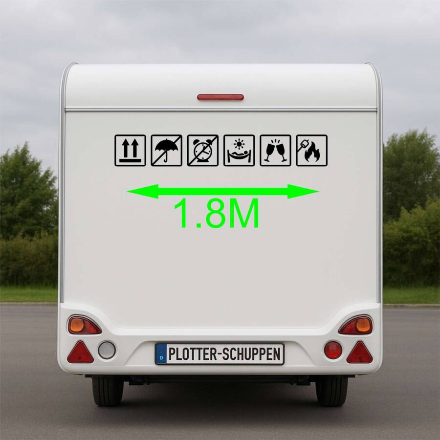 WohnwagenWohnmobil Aufkleber Camping Gebrauchsanweisung 190 x 29 cm