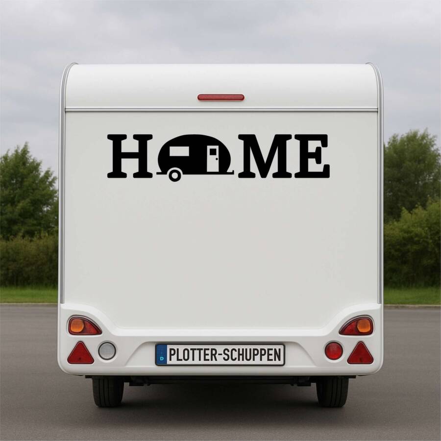 WohnwagenWohnmobil Aufkleber Camping HOME 135 x 29 cm